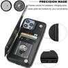 Double Buckle Leather Case for iPhone 14 Pro Max 14 Plus with Card Slots and Stand Function Drop Protection Cover