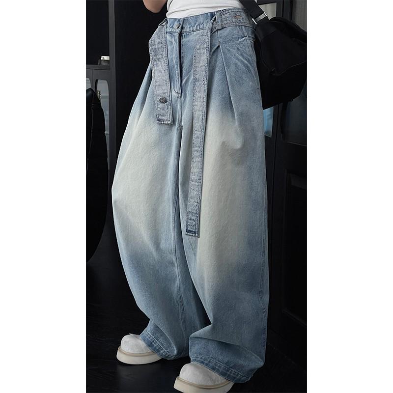 

2025 Unisex Retro Washed Wide-Leg Scimitar Jeans L