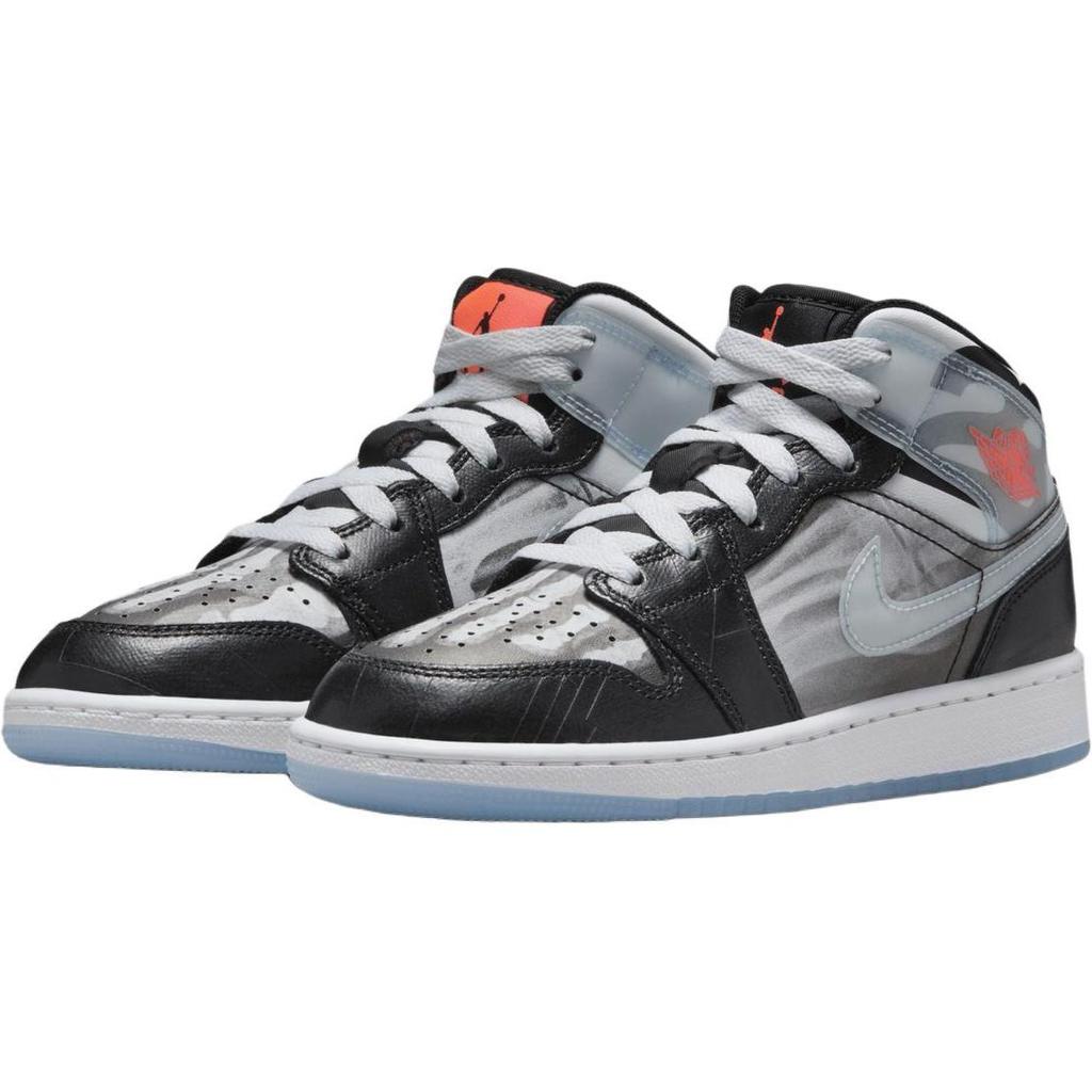 Air Jordan 1 Mid SS GS X-Ray Dětské tenisky Černá Ledově modrá Totální karmínová HF3210-001