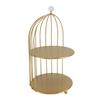 Bird Cage Cosmetic Organizer Gold Space Saving Iron Unique Multifunctional Birdcage Makeup Display