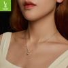 50 Points Moissanite Water Drop Necklace, Charm Temperament S925 Sterling Silver Sparkling Collarbone Chain Jewelry