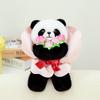 Themed Rose Floral Rabbit Stuffed Toy With Soft Short Fur For Romantic Gift