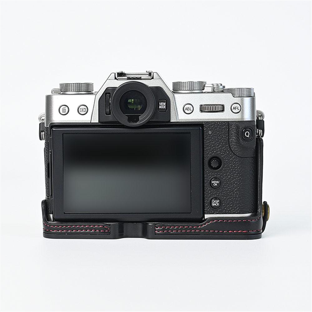 Öldruck PU-Leder Kamera Halbtasche für Fujifilm XT30II XT30 XT20 XT10 Fuji X-T30 X-T30II X-T20 X-T10 Batteriezugang Mit Riemen