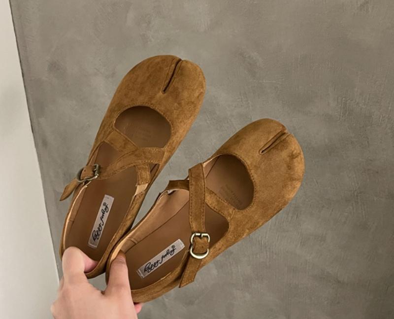 

Bailamos Brand Women Flats Fashion Split Toe Flat Casual Laofer Shoes Shallow Slip On Ladies Balle Shoes Soft Dress Shoes Mujer 35