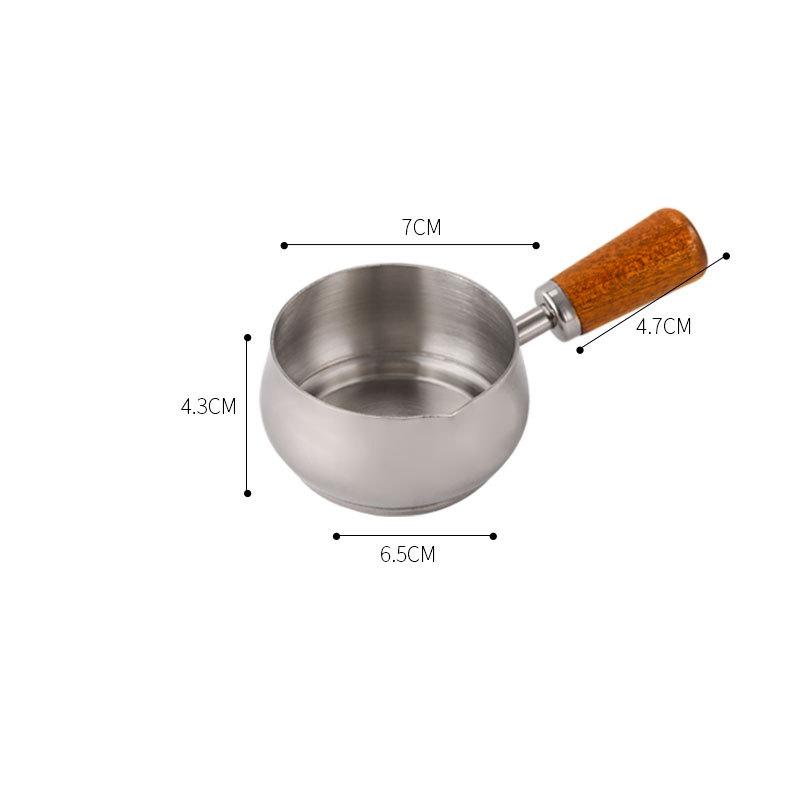 Stainless Steel Sauce Cup Western Sauce Cup Steak Dressing Cup With Wooden Handle Tomato Salad Dipping Saucer Kitchen Tools