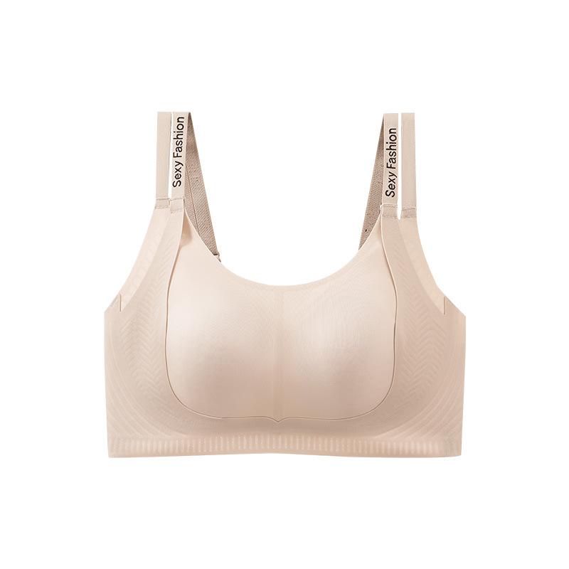 Jelly underwear women's big breasts, small bras, seamless large size, thin, soft support, pull and gather, close sub-breasts, bra