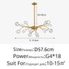 Nordic G4 Led Chandelier Lighting Modern Branch Pendant Light Living Room Gold / Black Art Decor Indoor Lighting(bulb NOT Included)