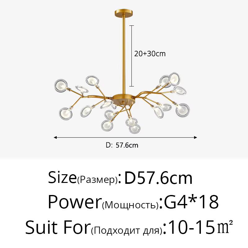 Nordic G4 Led Chandelier Lighting Modern Branch Pendant Light Living Room Gold / Black Art Decor Indoor Lighting(bulb NOT Included)