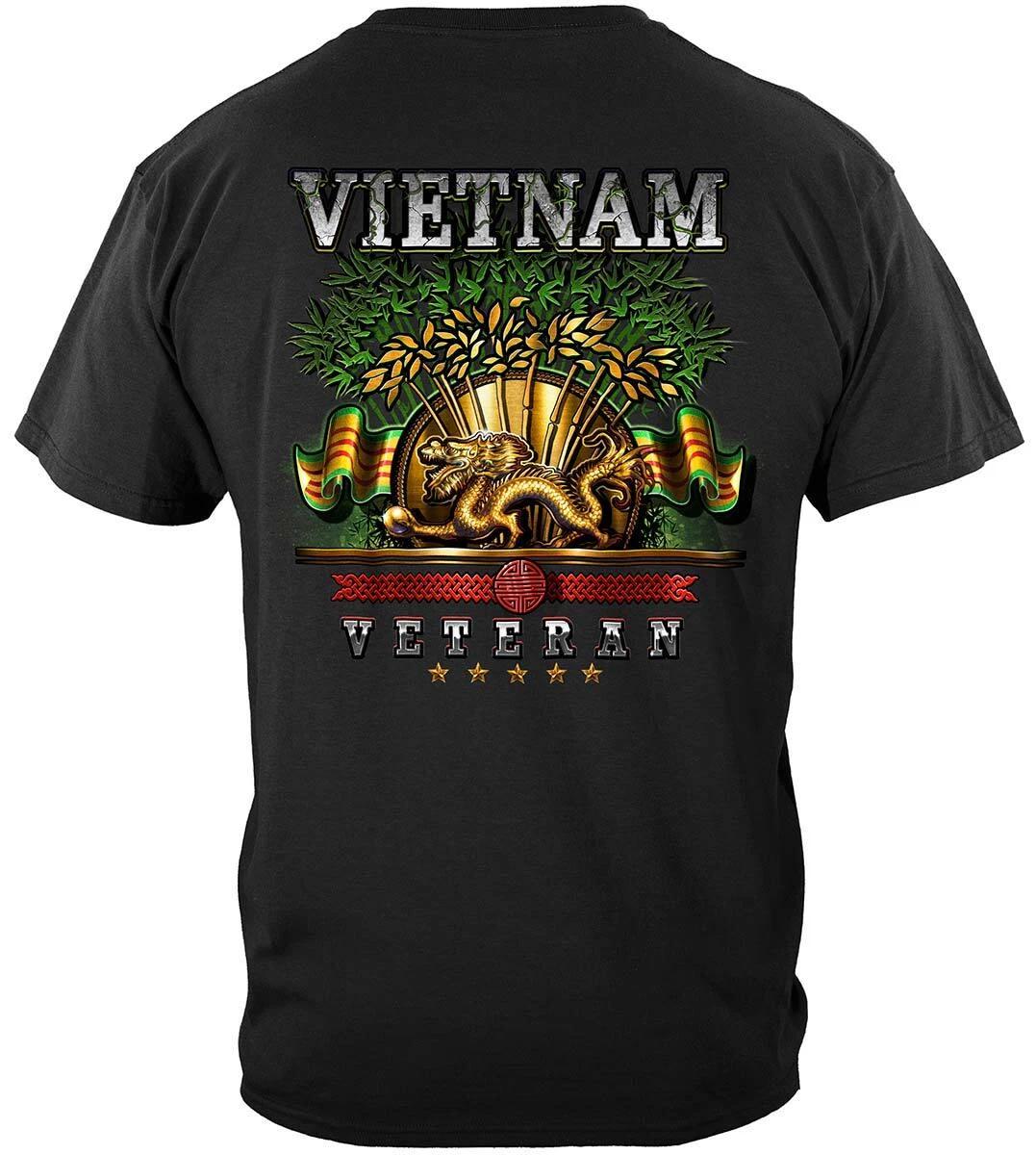 

Vietnam Veteran Ribbon Proud To Have Served Military 100% Cotton Black T-Shirt XL
