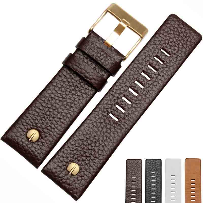 New Fashion Cowhide Watchband with Rivet Watch Strap Belt Bracelet for Diesel DZ7313 DZ7333 7322 7257 4318 7348 7334 Replacement