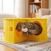 Cama Tunnel de Queso Desmontable Resistente al Desgaste Casa de Queso para Gatos Cama para Gatos de Fieltro que no Suelta Pelo para Gatitos