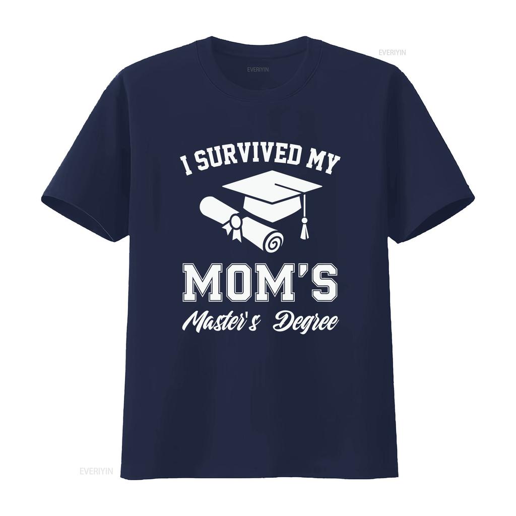 I Survived My Moms Masters Degree Shirt Graduation Gifts Master Graduate for Men Women Kids Vintage Washed Graphic