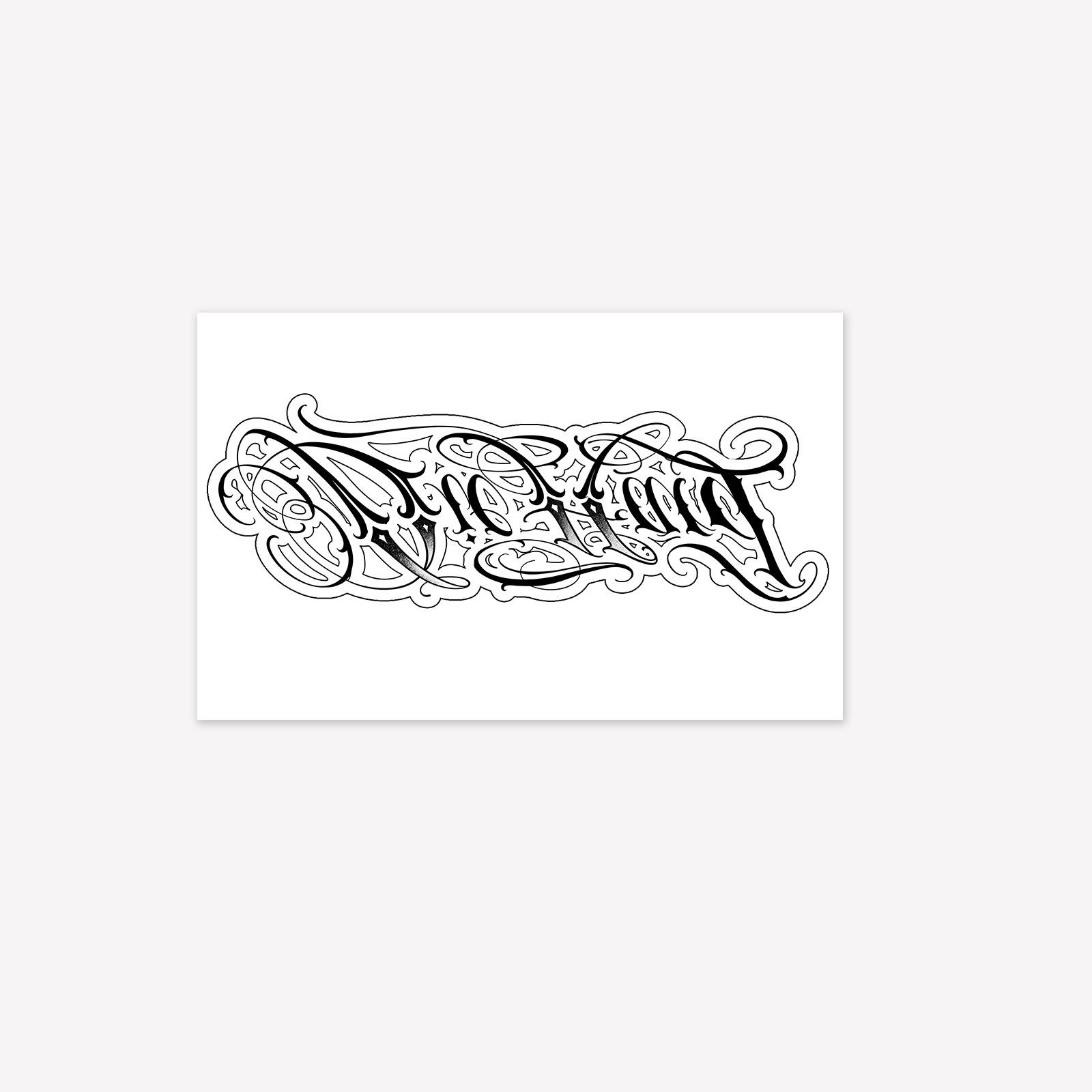 

High-End Gothic Men S Sexy Patterns English Lines Clavicle Arm Tattoo Sticker 19*12