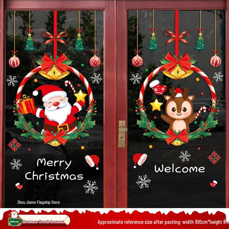 Santa Claus Christmas Window Clings - Tree, Door Stickers & Ornament Decor
