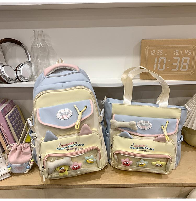 Schoolbag high-value pain bag schoolbag for female primary school students 1-1 grades large-capacity junior high school students cute girl double girl