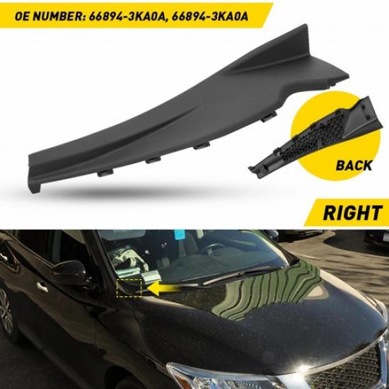 Front For 2013- Nissan Windshield Pathfinder Wiper Cowl Extension Cover Trim Right