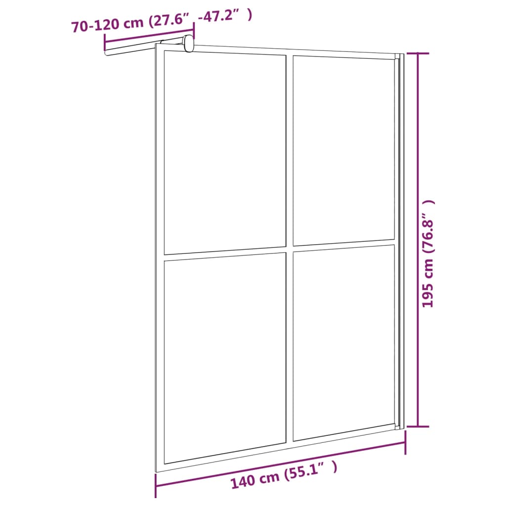 Walk In Shower Screen for Walk In Shower 140 X 195 Cm Dark Safety Glass