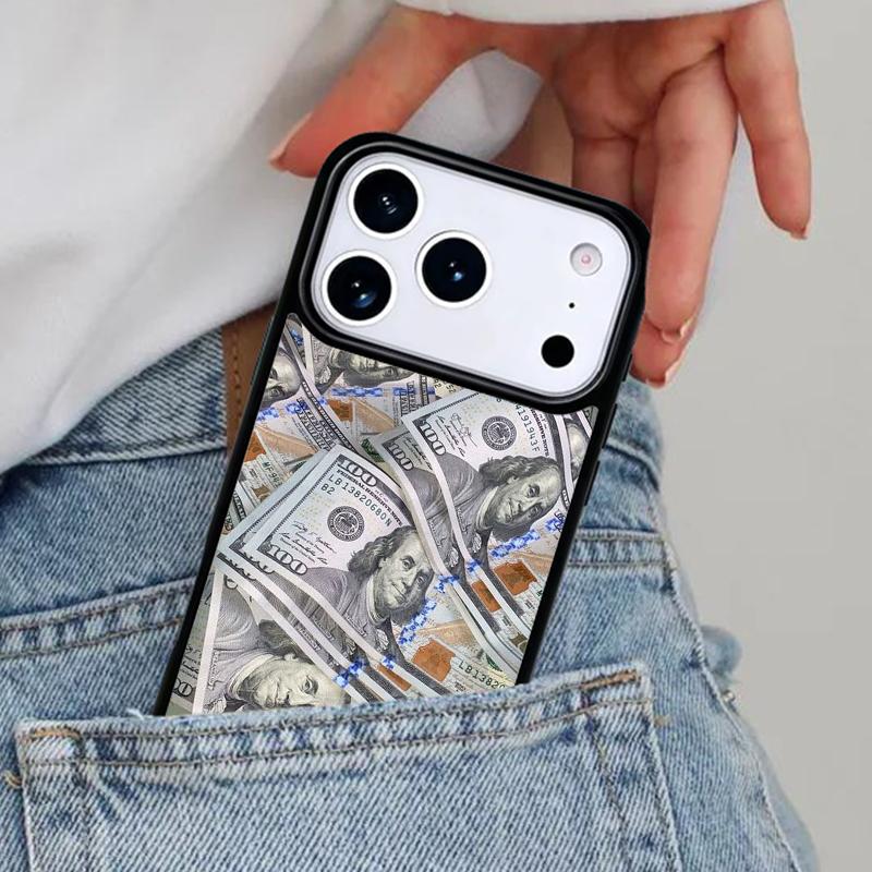 Money Dollars Cash Phone Case for iPhone 17ProMax 12 13 14 15 16e 17 Pro Max Plus Air Cover