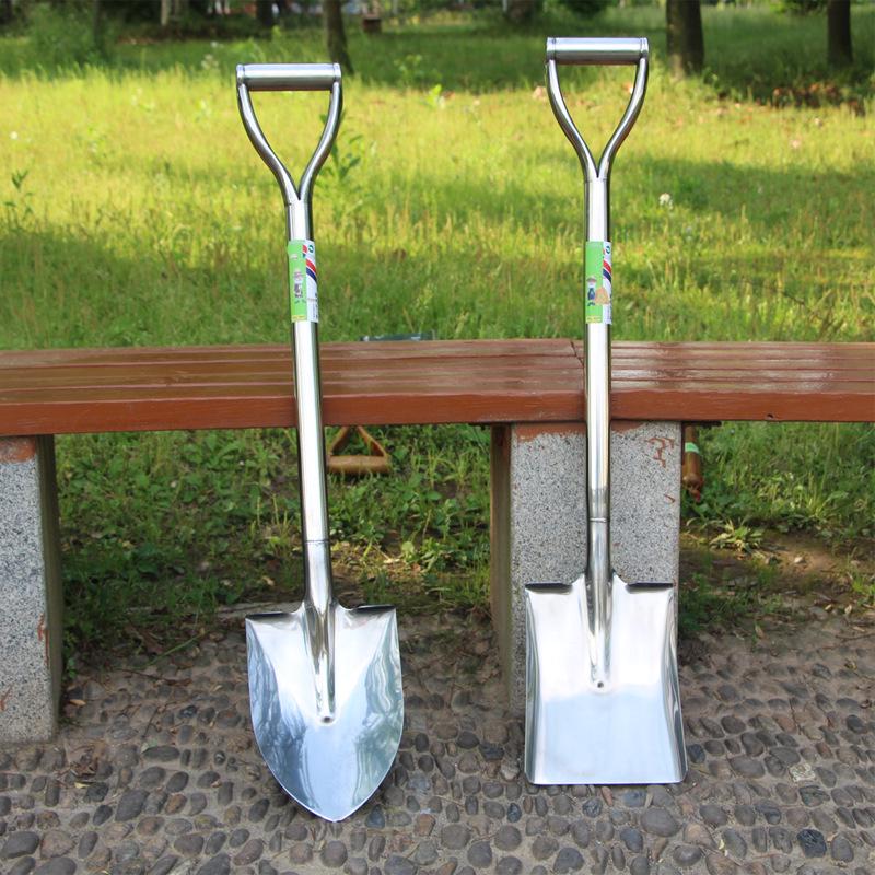 Wooden Handle Stainless Steel Gardening Shovel - Small, Pointed Shovel for Snow, Soil, Planting Trees & Flowers