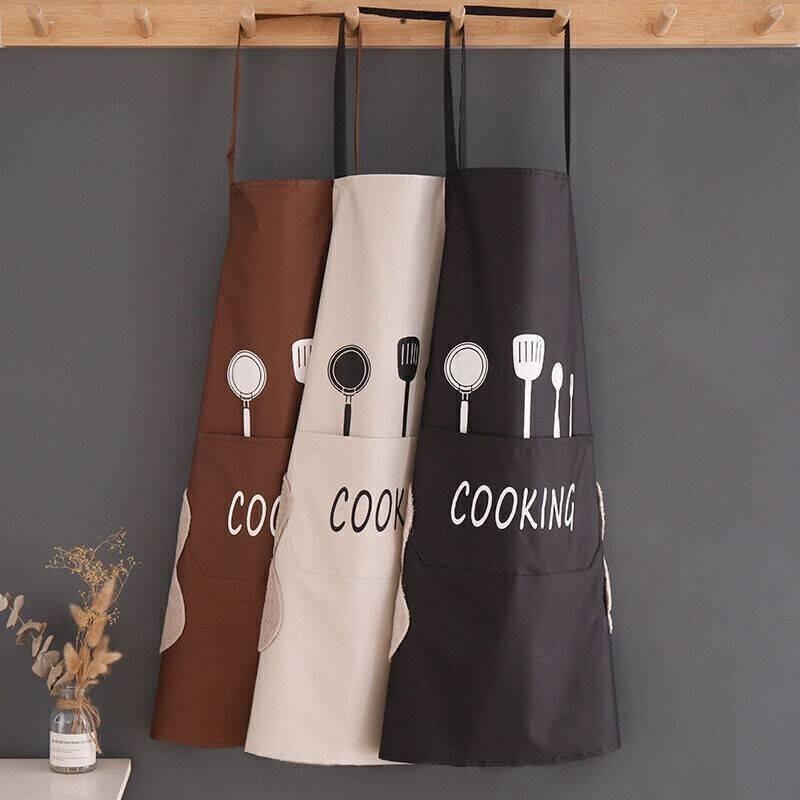Waterproof Proof Oil Pvc Apron With Pocket Butcher Chefs Kitchen Cook Unisex Bbq
