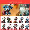 Christmas Dog Car Pendant Acrylic Ornament With Cartoon Style For Vehicle Decor