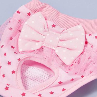 Pantaloni Fisiologici Carini a Cartoni Animati per Animali Domestici, con Bordi in Pizzo e Decorazione a Fiocco, Pannolino Mestruale Multiuso per Cani, Pantaloni Igienici per Cani Piccoli