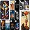 Cover for Motorola Moto Edge 50 30 One Fusion 40 neo Ultra Pro 20 Lite G50 G85 G84 E15 E14 Phone Case God Jesus Judah Cross