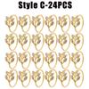 6-48PC High-End Metal Napkin Rings Diamond Pattern Leaf Motif Decorative Clips for Wedding Banquet Hotel Table Settings