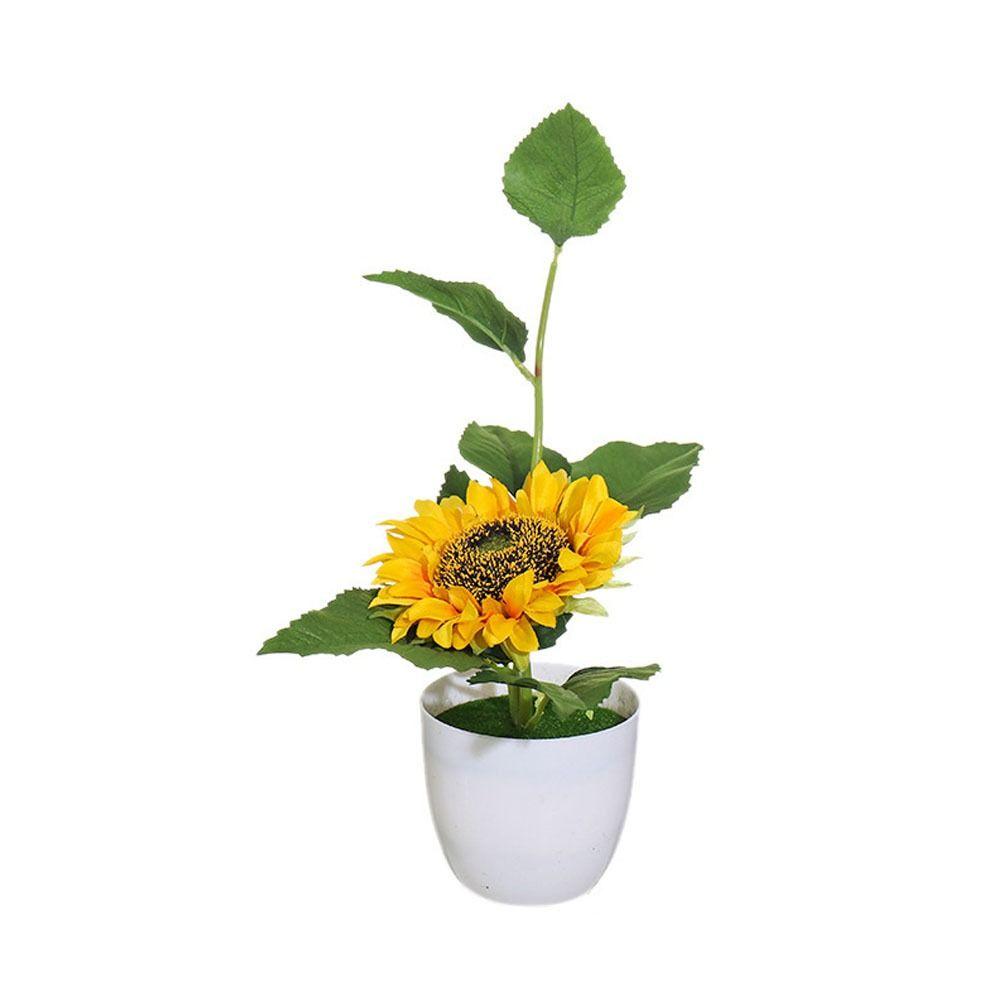 Mini Artificial Plants with Pot Simulation Flower Fake Flower Artificial Sunflower  Home Decor