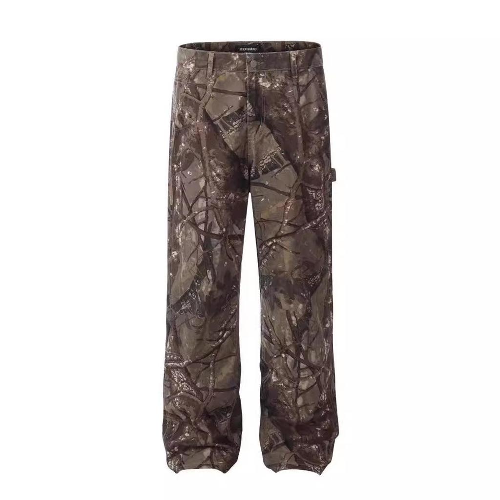 Mars Camo Distressed Cargo Pants: Unisex, Loose-Fit, Outdoor Casual Trousers