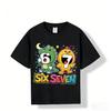 180g Pure Cotton Cartoon 67 Print Short Sleeve Kids' T-shirt
