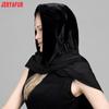 JERYAFUR Women Faux Fur Hooded Scarf, 2‑in‑1 Warm Plush Hat Scarf Combo for Cold Winter Daily Outdoor Wear