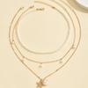 Simple Braided Bead Chain Necklaces, Gold Tone, Layered Pendant Necklace Set for Women Daily and Party Wear