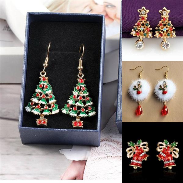 

5 стилей Женщины Мода Сплав Рождественская елка Кулон Серьги Покрытие Золото Болтание Ювелирные изделия Серьги Рождественские подарки Серьги