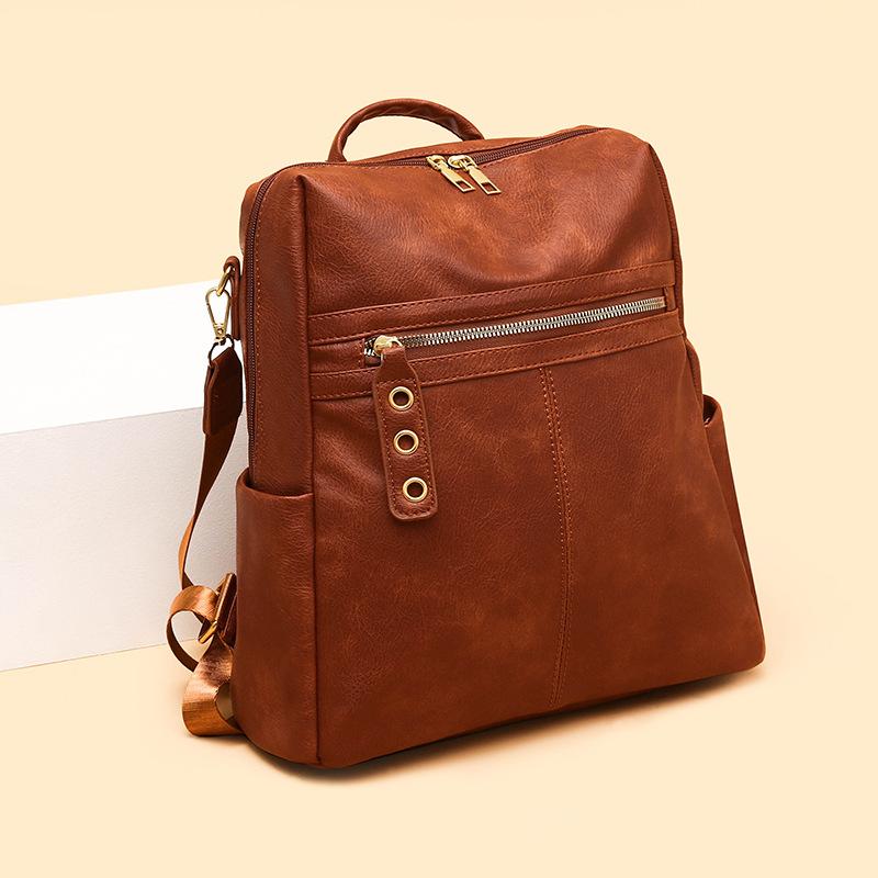 New wide shoulder strap large capacity student backpack fashionable niche design high sense backpack women