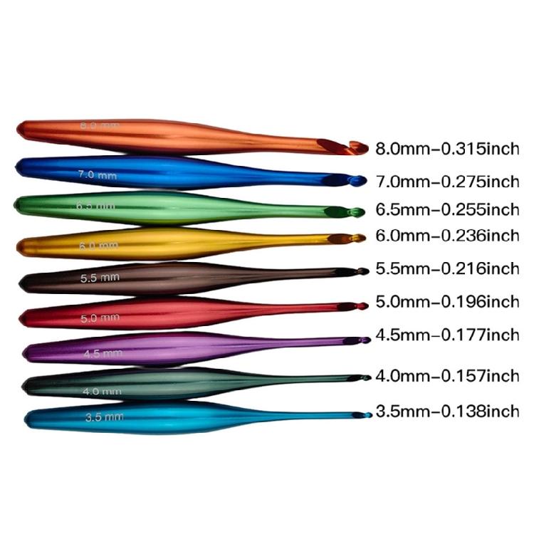 9 Pieces Crochet Needle Crochet Hook Set with Case 3.5mm-8.0mm Knitting Needle Crochet Accessories for Handicrafts