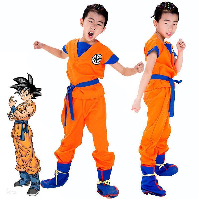 Vibrant Kids Adult Anime Dragon Ball Z Goku Cosplay Costume Set For Fancy Parties