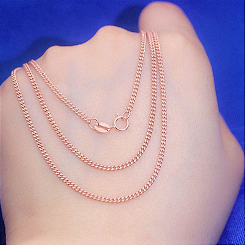 Exquisite Russian 585 Purple Gold Plate Chain Necklace Simple Atmosphere Classic Fashion Luxury Rose Gold Plated Necklace