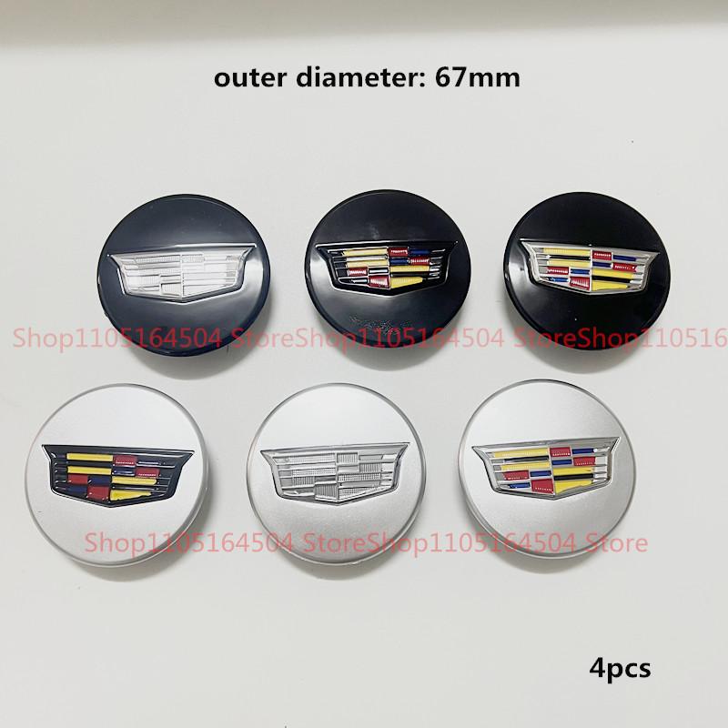 AABHW1 4pcs Car Wheel Center Hub Caps Cover Emblem for Cadillac Escalade CTS CT5 XT5 XTS XLR BLS SLS STS ATS Auto Tire OEM 9597375