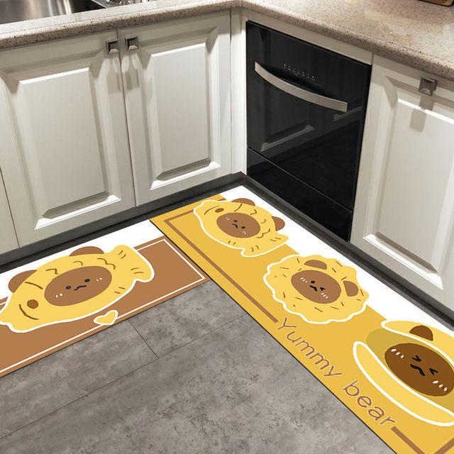Washable Kitchen Floor Mat Parlor Carpet Bedroom Long Rug Bathroom Entrance Doormat Toilet Anti -Slip Anti -Fatigue Absorbent Mats 