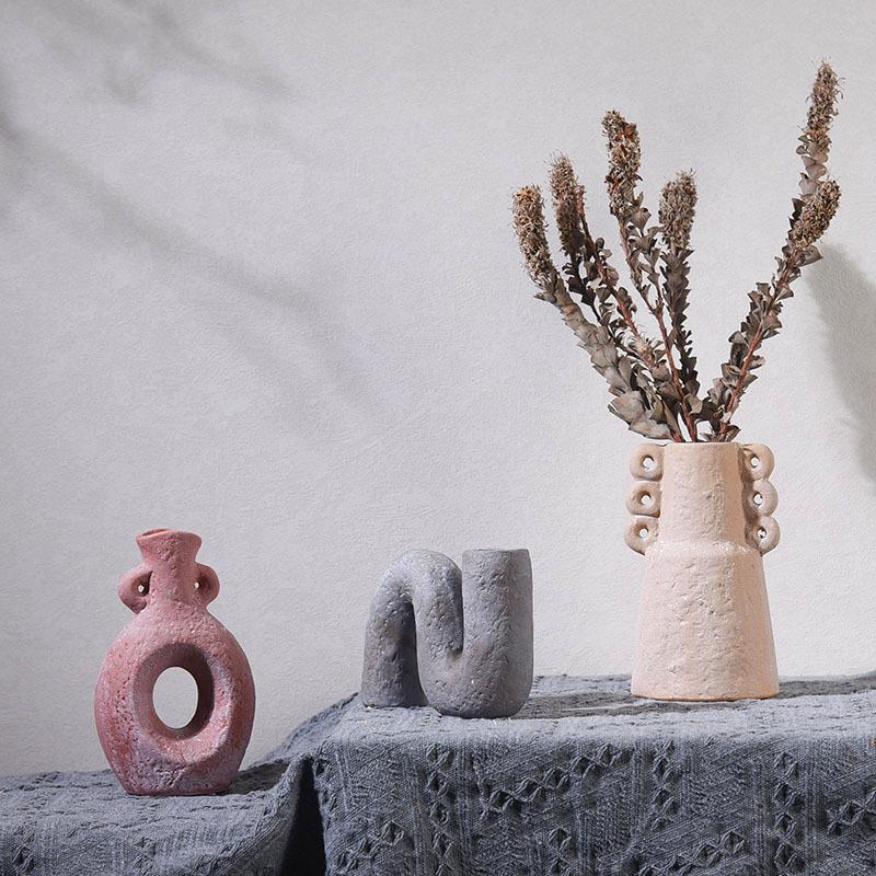 1PC Fried Flower Holder Wabi-Sabi Style Fried Flower Arrangement Ins Ceramic Vase Vintage Multiple Options Available