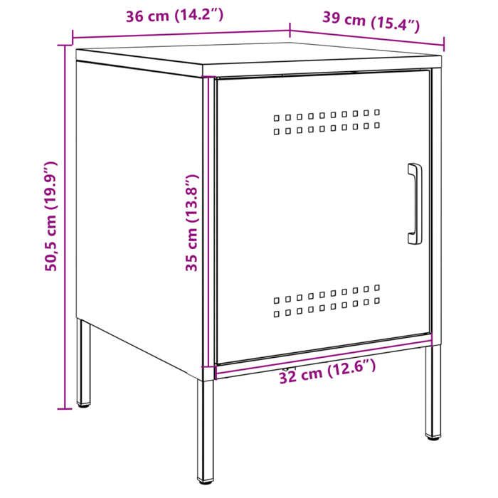 VidaXL Bedside Table Black 36x39x50.5 Cm Steel, Cabinet, Side Cabinet, Phone Stand, Nightstand, Furniture 842910