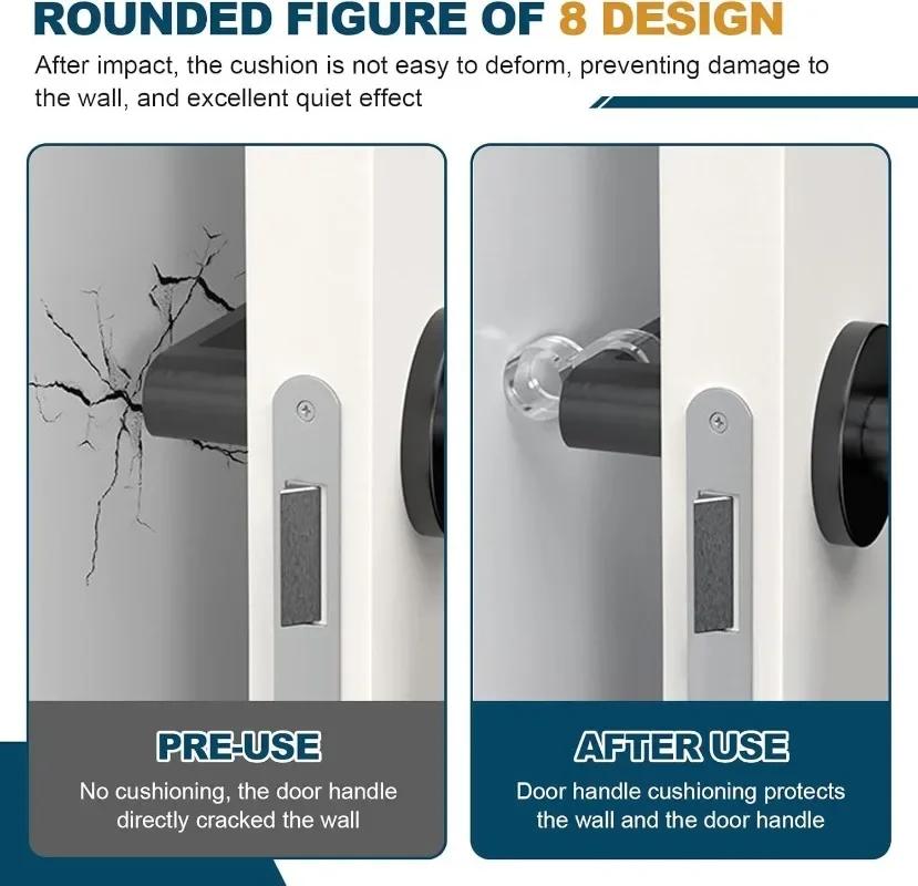 Silicone Door Stopper Wall Protector Door Handle Transparent Bumper Anti Crash Cover Pads Doorknob Protected Shockproof O Rings