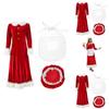 Christmas Santa Costume Dress For Adults With Polyester Fabric For Holiday Parties