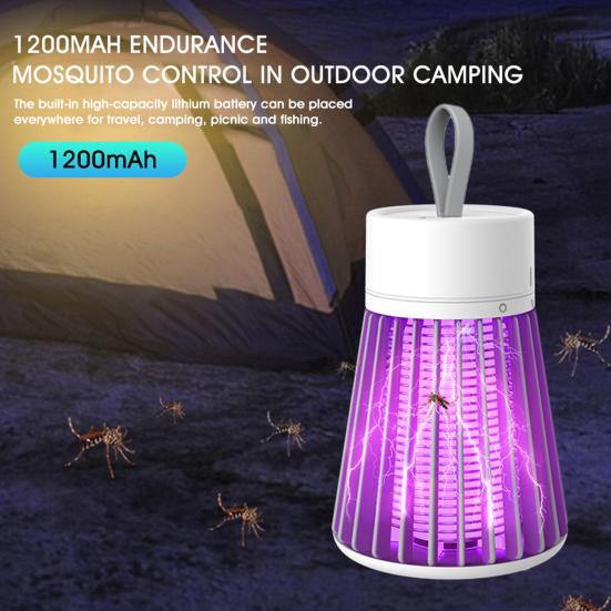 Mosquito Killing Lamp Electric Insect Extermination Device 6 Hours Battery Life USB Charging Camping Tent Fly Killing Trap