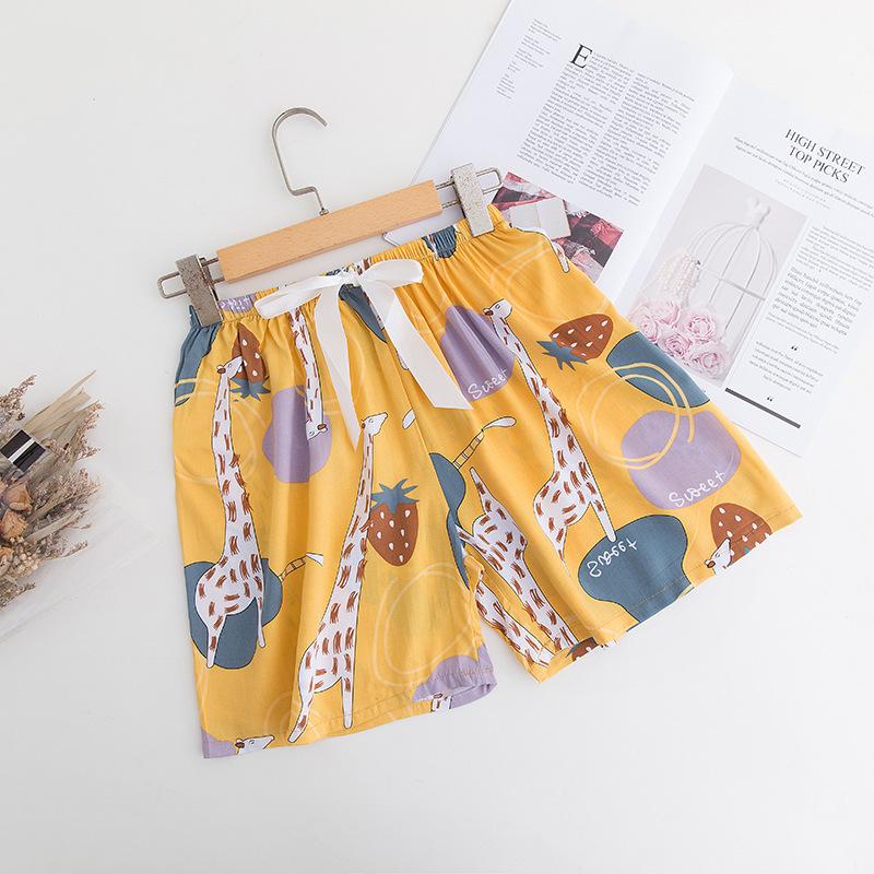 Women's Summer Cotton Silk Drapey Floral Shorts with Elastic Waist