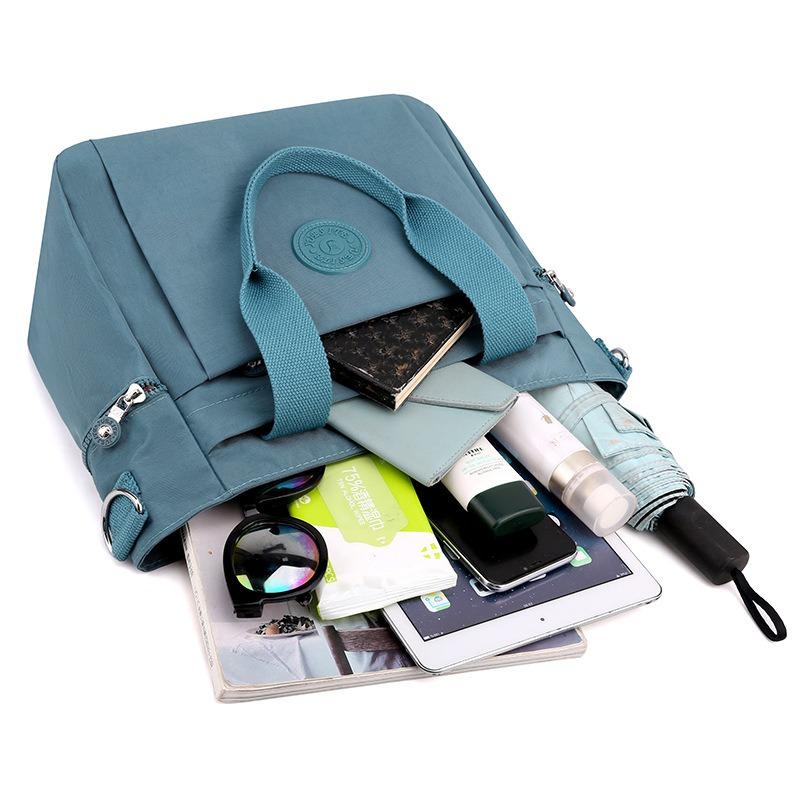 Autumn Nylon Women's Double Shoulder Shoulder Messenger Bag Medium Old Portable Mother Large Capacity Tote Tote Bag