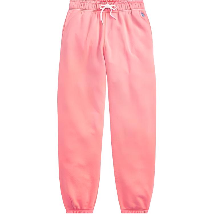 

Polo Ralph Lauren Однотонные брюки с логотипом пони, эластичным шнурком и манжетами, женские, низ, розовые 211935585-002 M