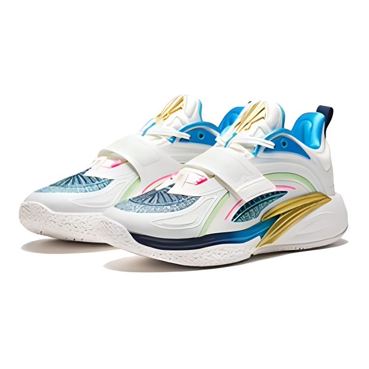 Anta Kai 1 Playoffs Home (GS) Kids Sneakers White Blue Dark-Blue 312431199-2