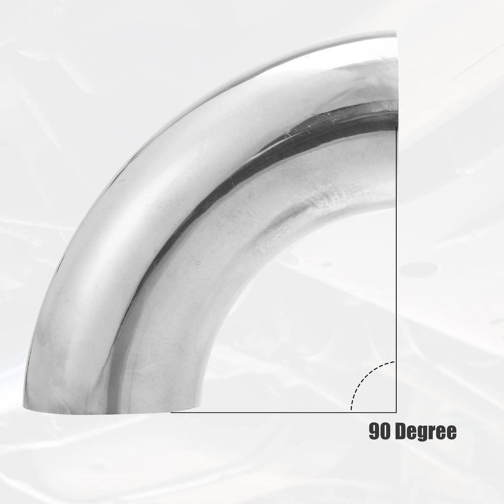 uxcell SS304 90 Degree Mandrel Bend Elbow, Stainless Steel, Exhaust Elbow Pipe, Modified Car